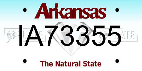 IA73355 Arkansas License Plate