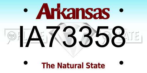 IA73358 Arkansas License Plate