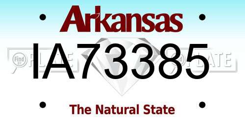 IA73385 Arkansas License Plate
