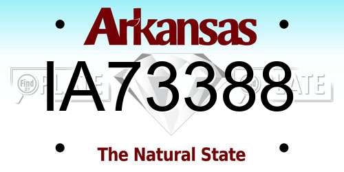 IA73388 Arkansas License Plate