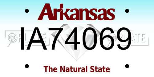 IA74069 Arkansas License Plate