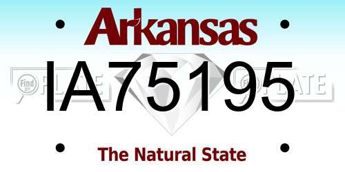 IA75195 Arkansas License Plate