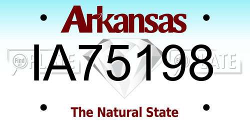 IA75198 Arkansas License Plate