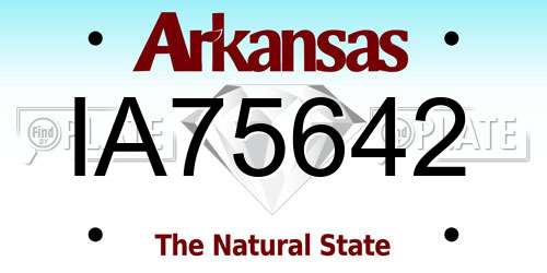 IA75642 Arkansas License Plate
