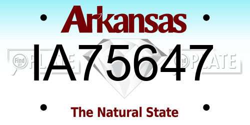IA75647 Arkansas License Plate
