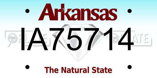 IA75714 Arkansas License Plate