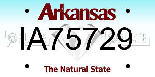 IA75729 Arkansas License Plate