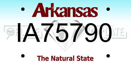 IA75790 Arkansas License Plate