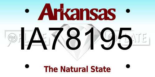 IA78195 Arkansas License Plate