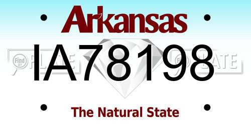 IA78198 Arkansas License Plate