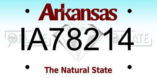 IA78214 Arkansas License Plate