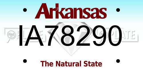 IA78290 Arkansas License Plate