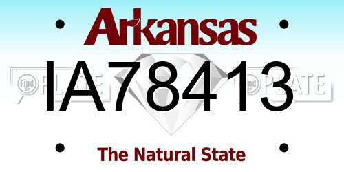 IA78413 Arkansas License Plate