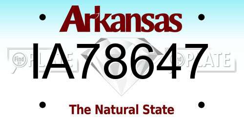 IA78647 Arkansas License Plate