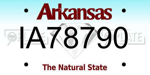 IA78790 Arkansas License Plate