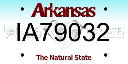IA79032 Arkansas License Plate
