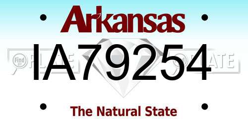 IA79254 Arkansas License Plate