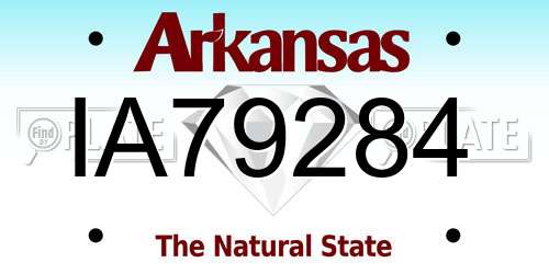 IA79284 Arkansas License Plate