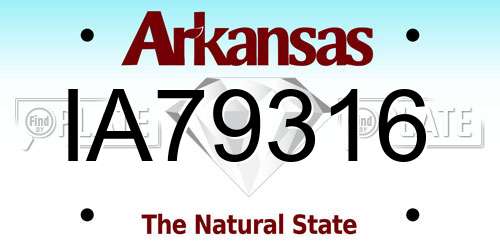 IA79316 Arkansas License Plate