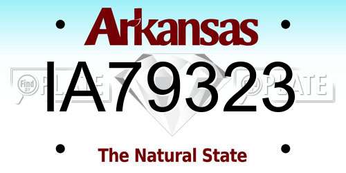 IA79323 Arkansas License Plate