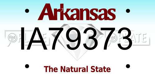 IA79373 Arkansas License Plate