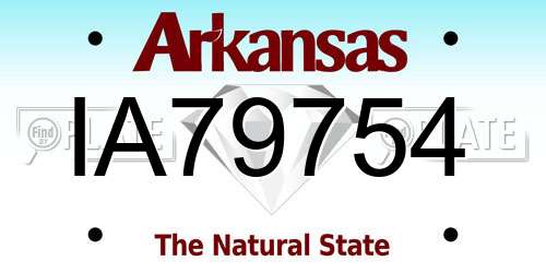 IA79754 Arkansas License Plate