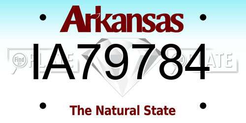 IA79784 Arkansas License Plate