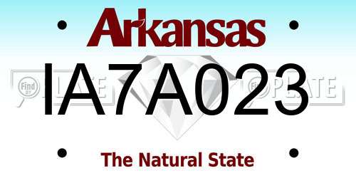 IA7A023 Arkansas License Plate