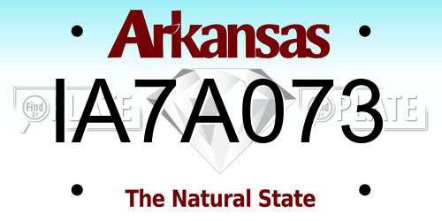 IA7A073 Arkansas License Plate