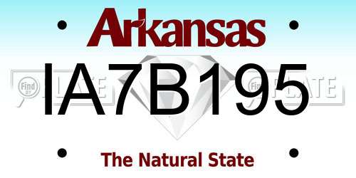 IA7B195 Arkansas License Plate