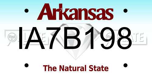 IA7B198 Arkansas License Plate