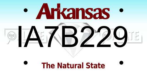 IA7B229 Arkansas License Plate