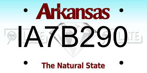 IA7B290 Arkansas License Plate