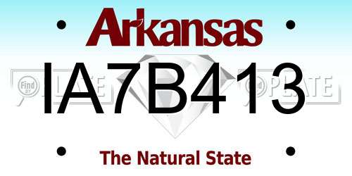 IA7B413 Arkansas License Plate