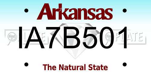 IA7B501 Arkansas License Plate