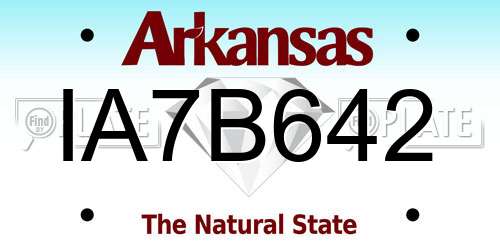 IA7B642 Arkansas License Plate