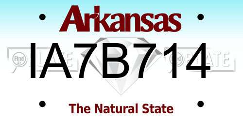 IA7B714 Arkansas License Plate