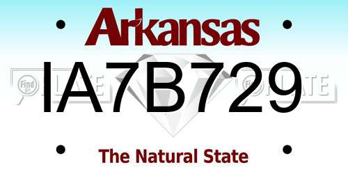 IA7B729 Arkansas License Plate