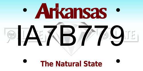IA7B779 Arkansas License Plate