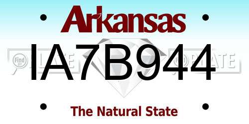 IA7B944 Arkansas License Plate