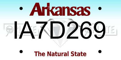 IA7D269 Arkansas License Plate