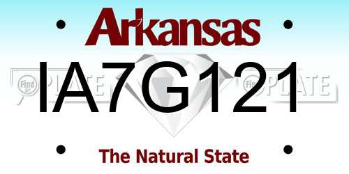 IA7G121 Arkansas License Plate
