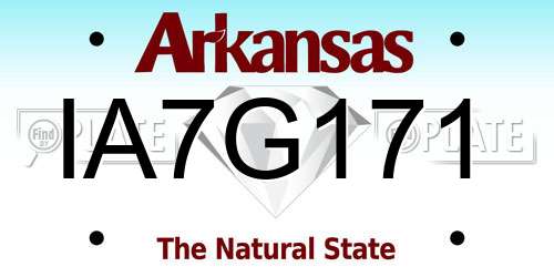 IA7G171 Arkansas License Plate