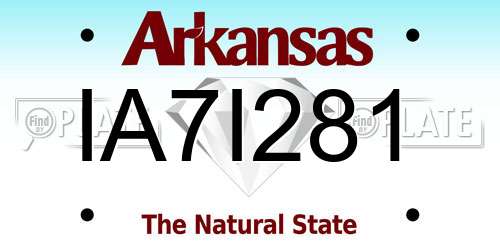 IA7I281 Arkansas License Plate