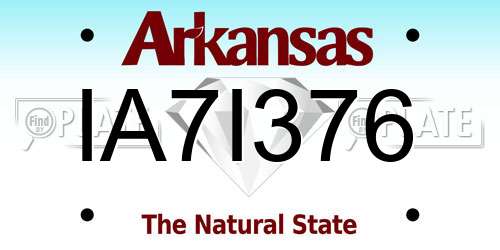IA7I376 Arkansas License Plate