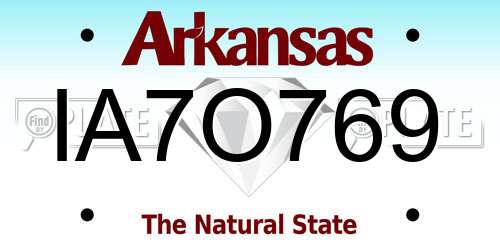 IA7O769 Arkansas License Plate