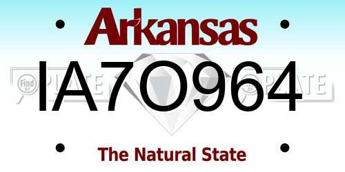 IA7O964 Arkansas License Plate
