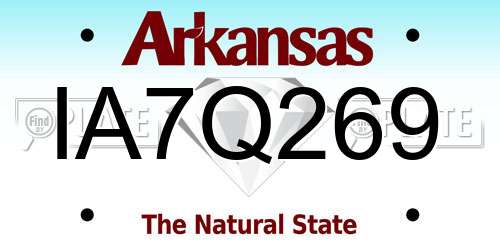 IA7Q269 Arkansas License Plate