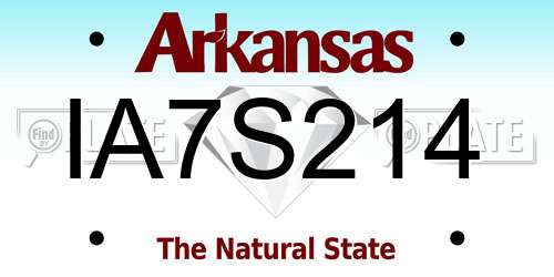 IA7S214 Arkansas License Plate