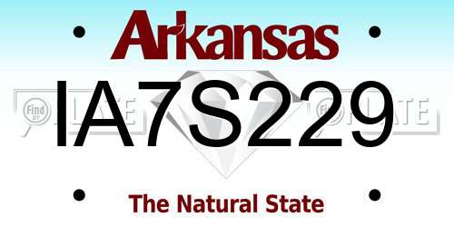 IA7S229 Arkansas License Plate
